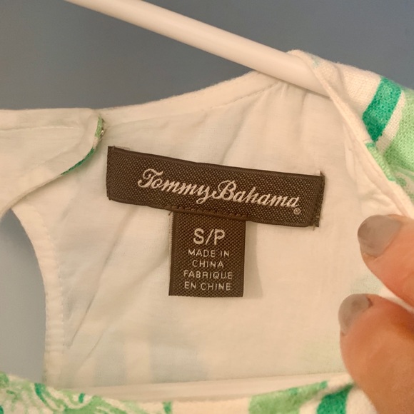 Tommy Bahama White Floral Linen Dress WITH POCKETS - Picture 3 of 7